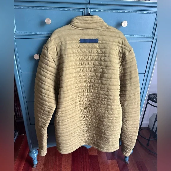 Duluth Trading Men's Quilted Jacket - Mustard and Navy - Picture 2 of 6